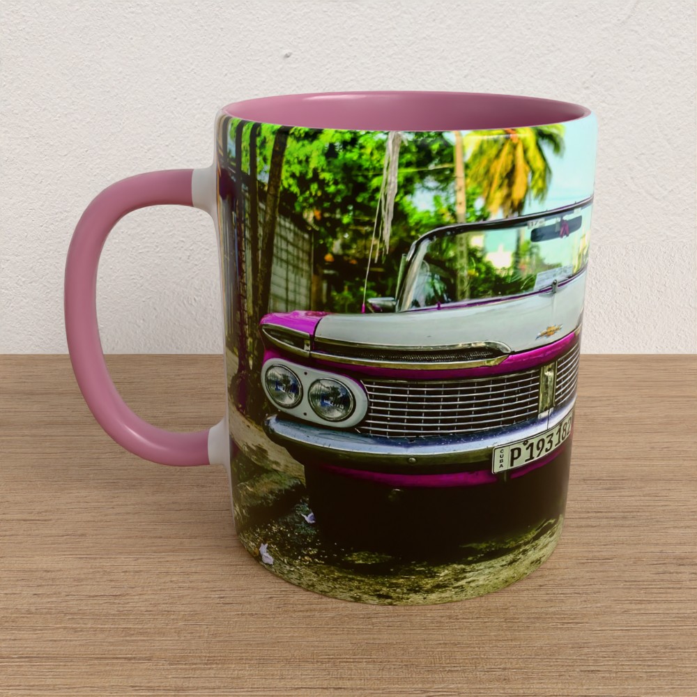 Taza con asa e interior de color Rosa "Impala 59"