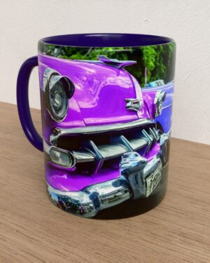 Taza con asa e interior de color Azul "Waitinglist"