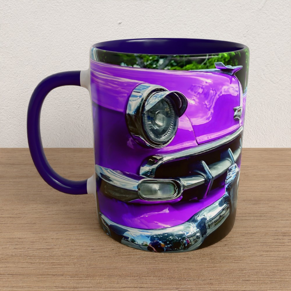 Taza con asa e interior de color Azul "Waitinglist"
