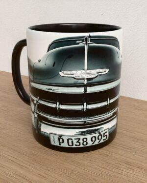 Taza con asa e interior de color Negro "Fourteeth"