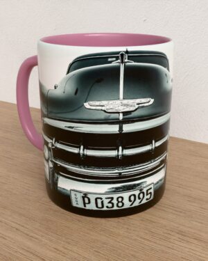 Taza con asa e interior de color Rosa "Fourteeth"