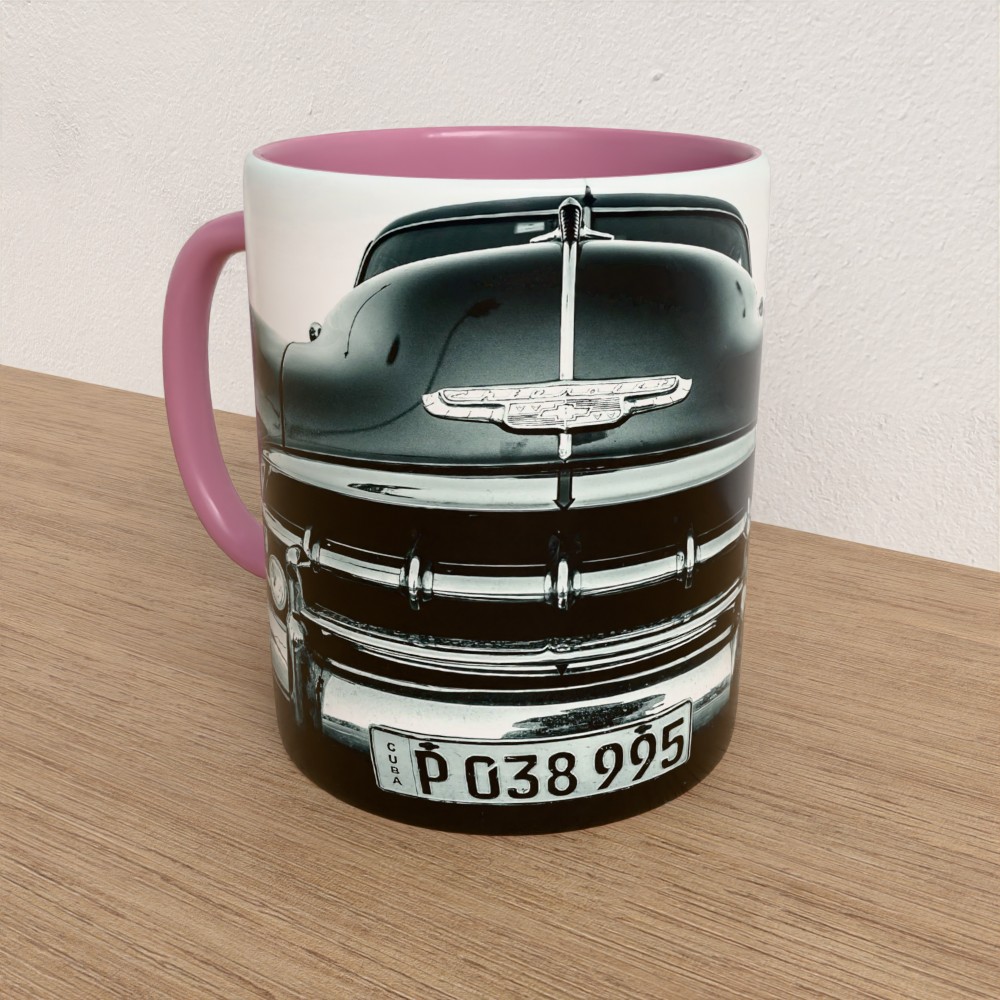 Taza con asa e interior de color Rosa "Fourteeth"