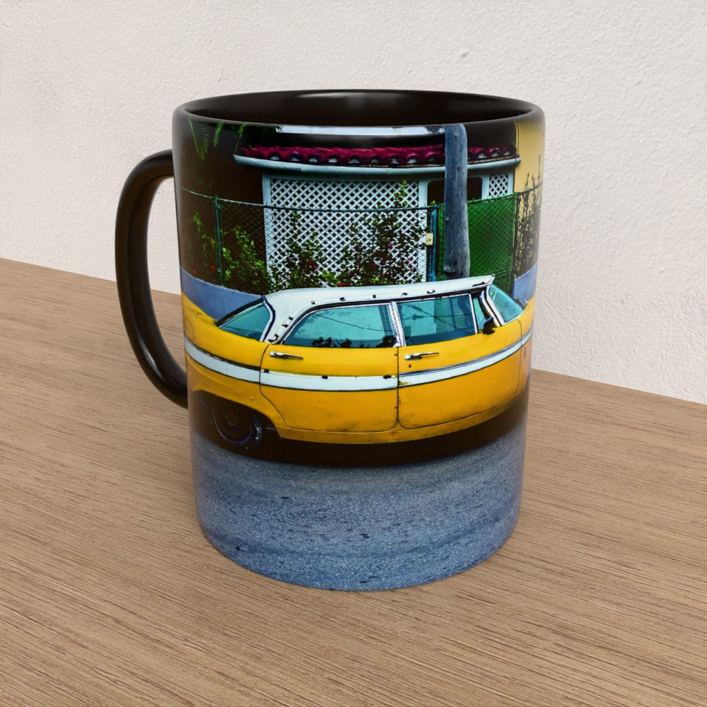 Taza con asa e interior de color Negro "Fury 59"
