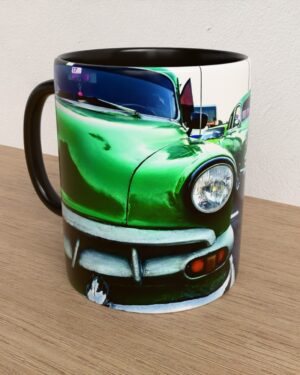 Taza con asa e interior de color Negro "Green Power"