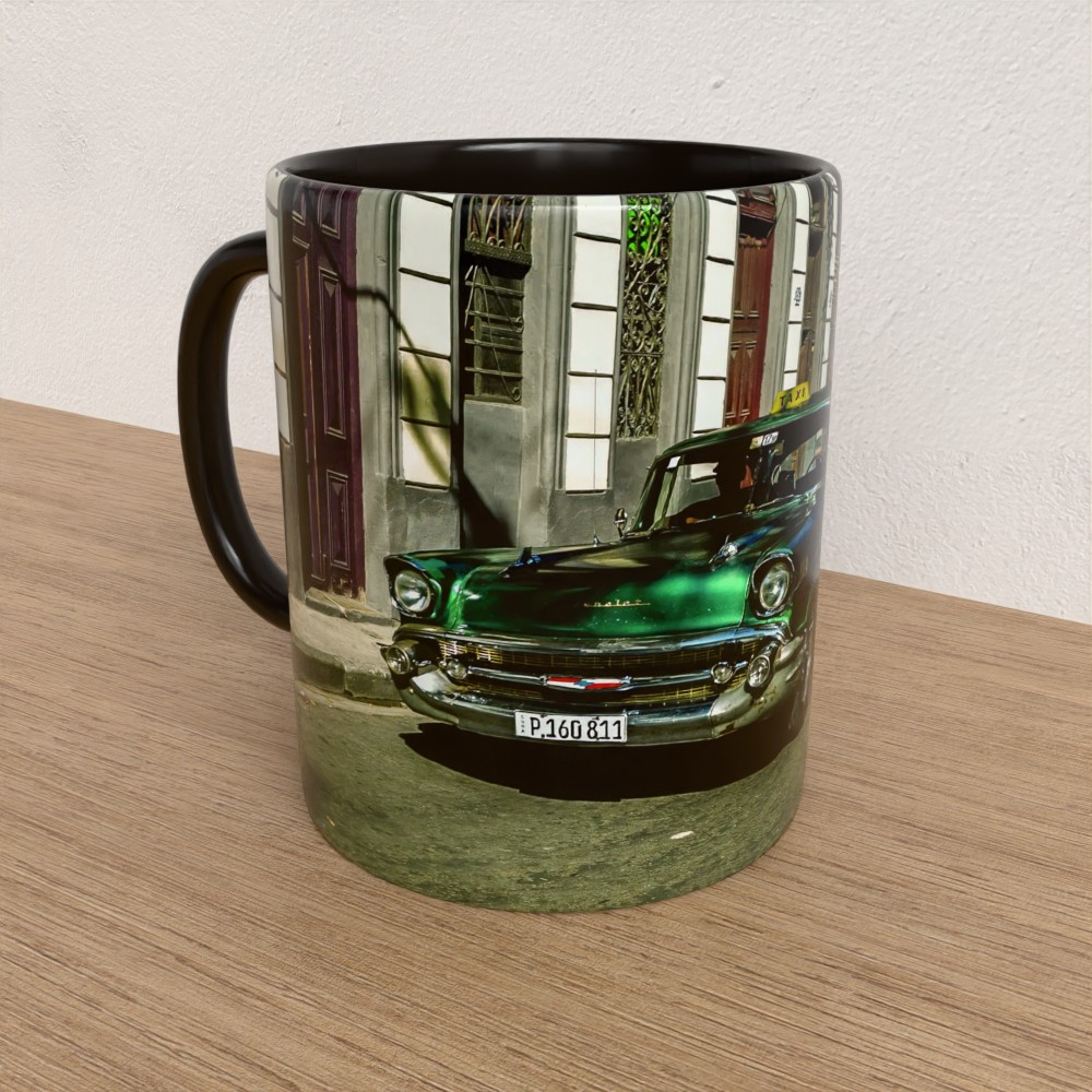 Taza con asa e interior de color Negro "The Hot One"