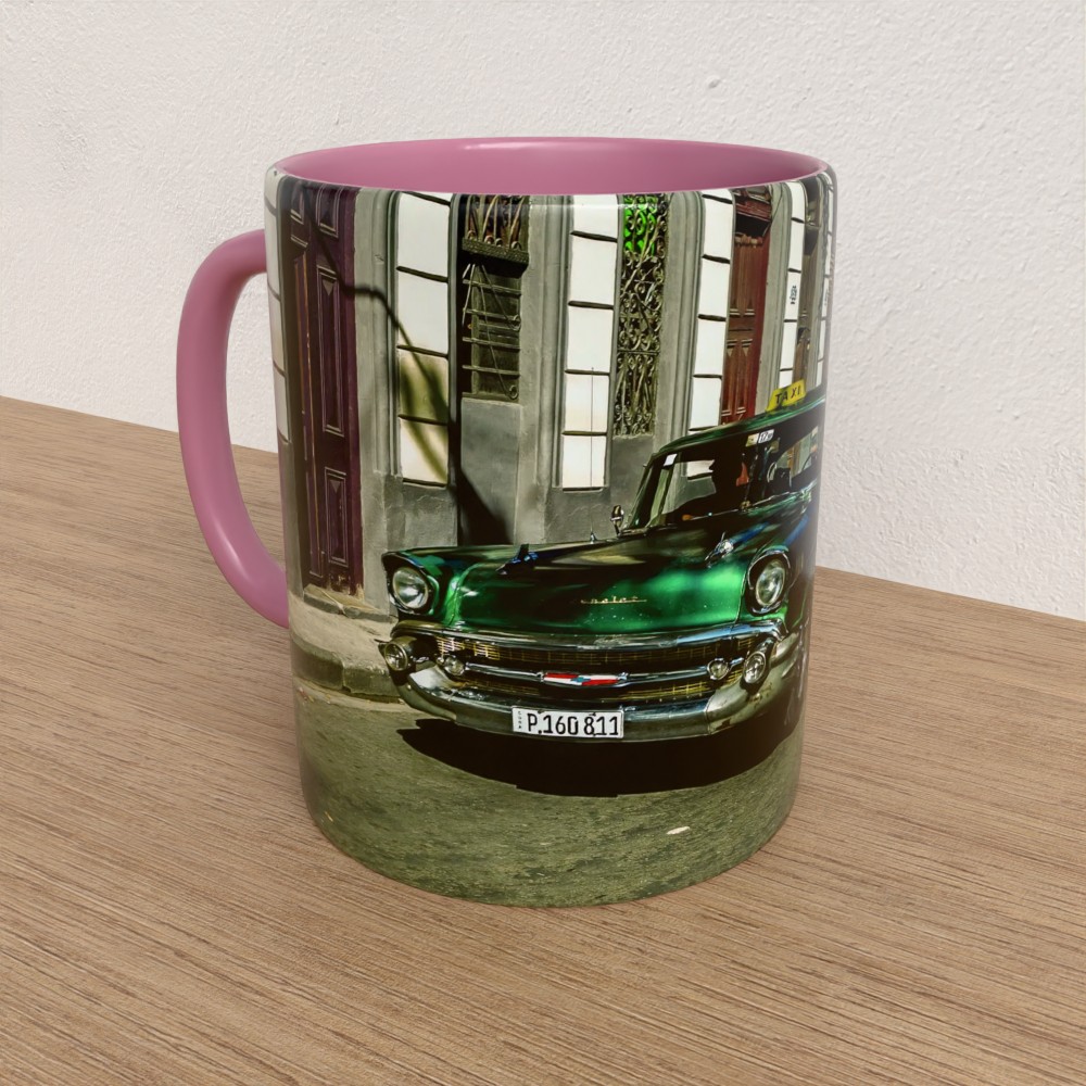 Taza con asa e interior de color Rosa "The Hot One"