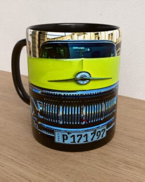 Taza con asa e interior de color Negro "Poncho"