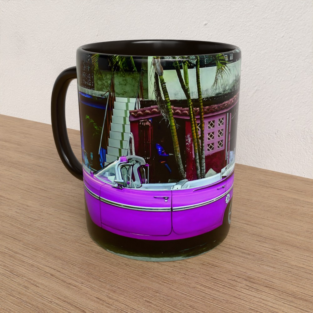 Taza con asa e interior de color Negro "Impala Side"
