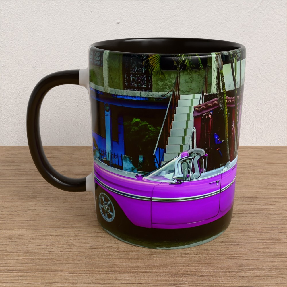 Taza con asa e interior de color Negro "Impala Side"