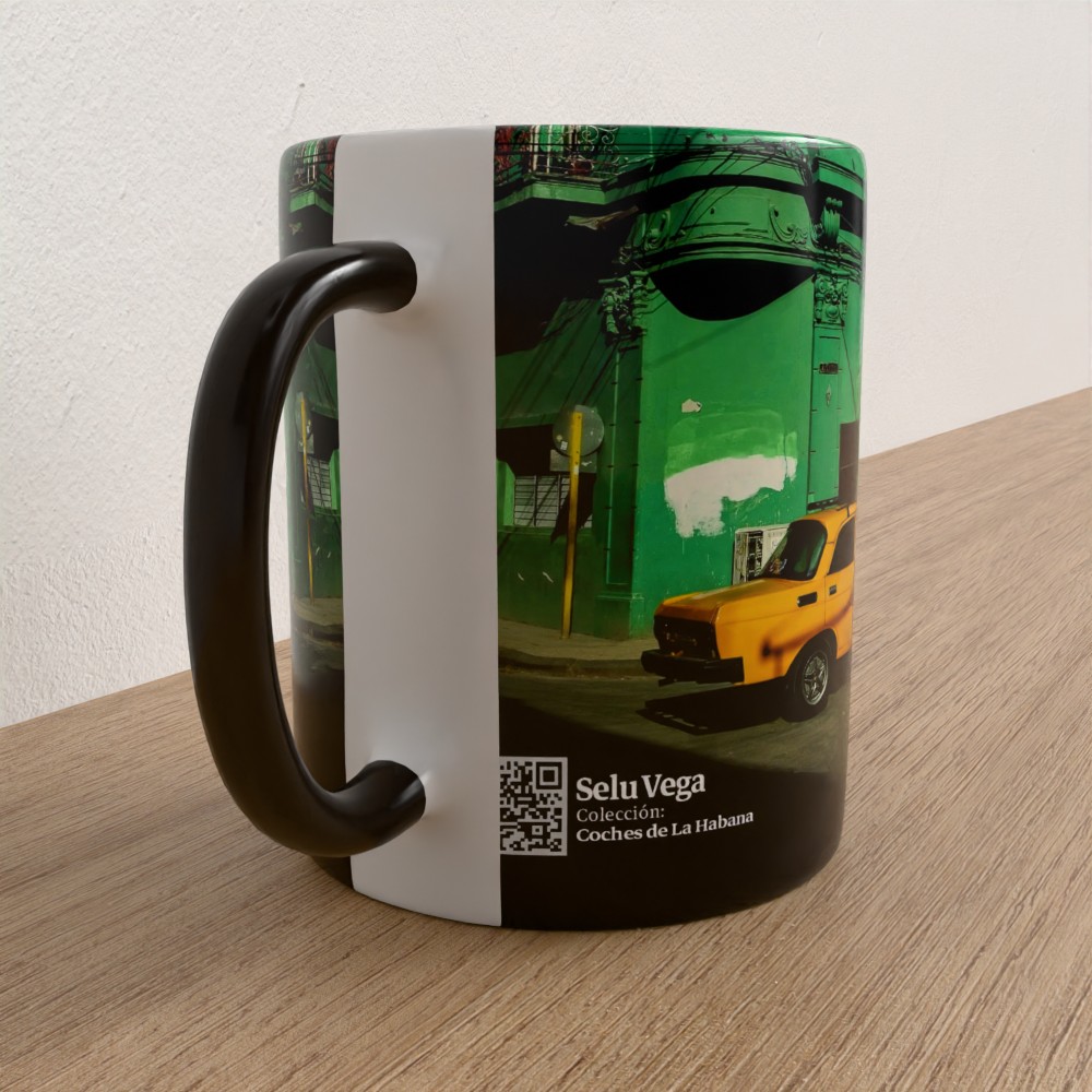 Taza con asa e interior de color Negro "Moskvich" - Imagen 3