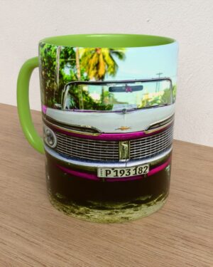 Taza con asa e interior de color Verde "Impala 59"