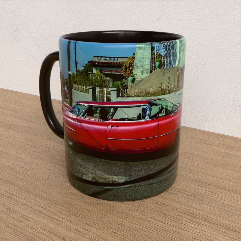 Taza con asa e interior de color Negro "Caddy 59"
