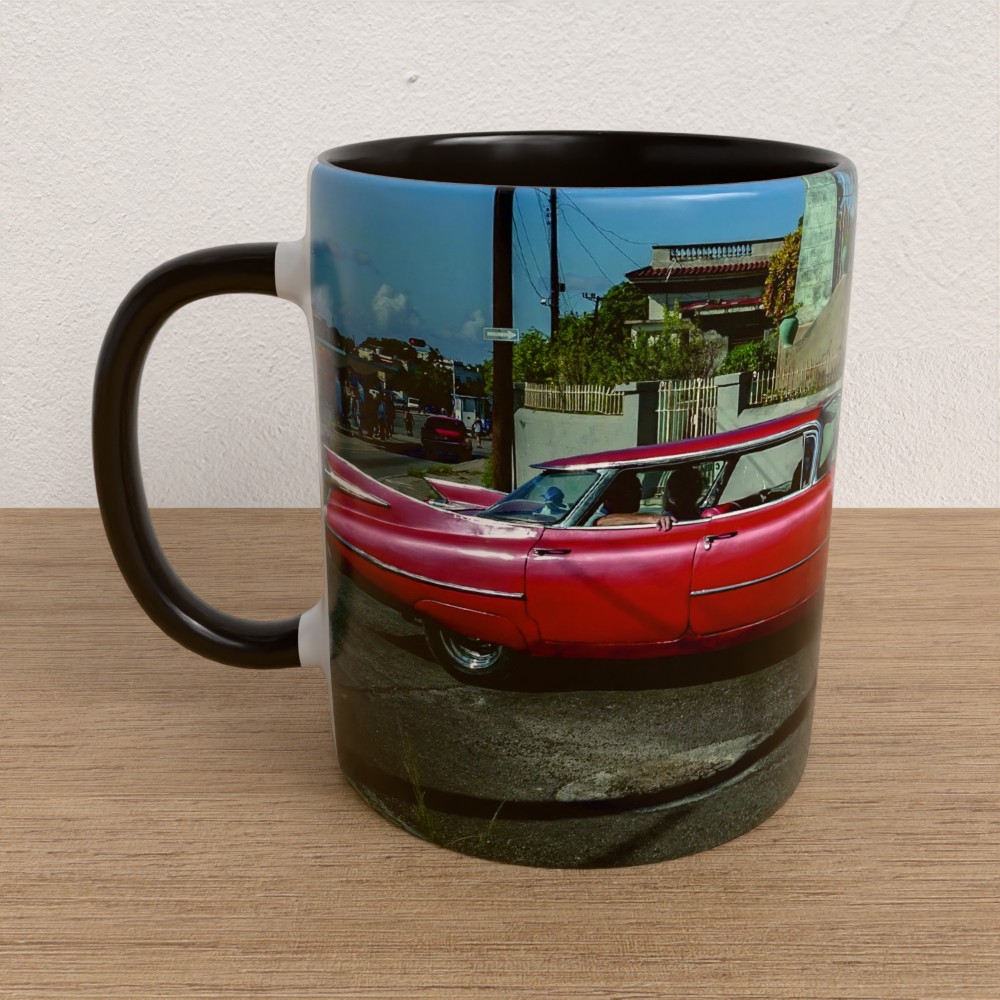 Taza con asa e interior de color Negro "Caddy 59"