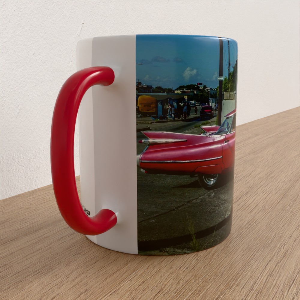 Taza con asa e interior de color Rojo "Caddy 59" - Imagen 3