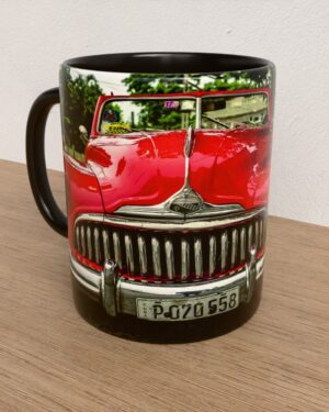 Taza con asa e interior de color Negro "BocaBallena"