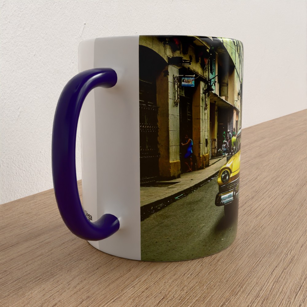 Taza con asa e interior de color Azul "Custom 300" - Imagen 3