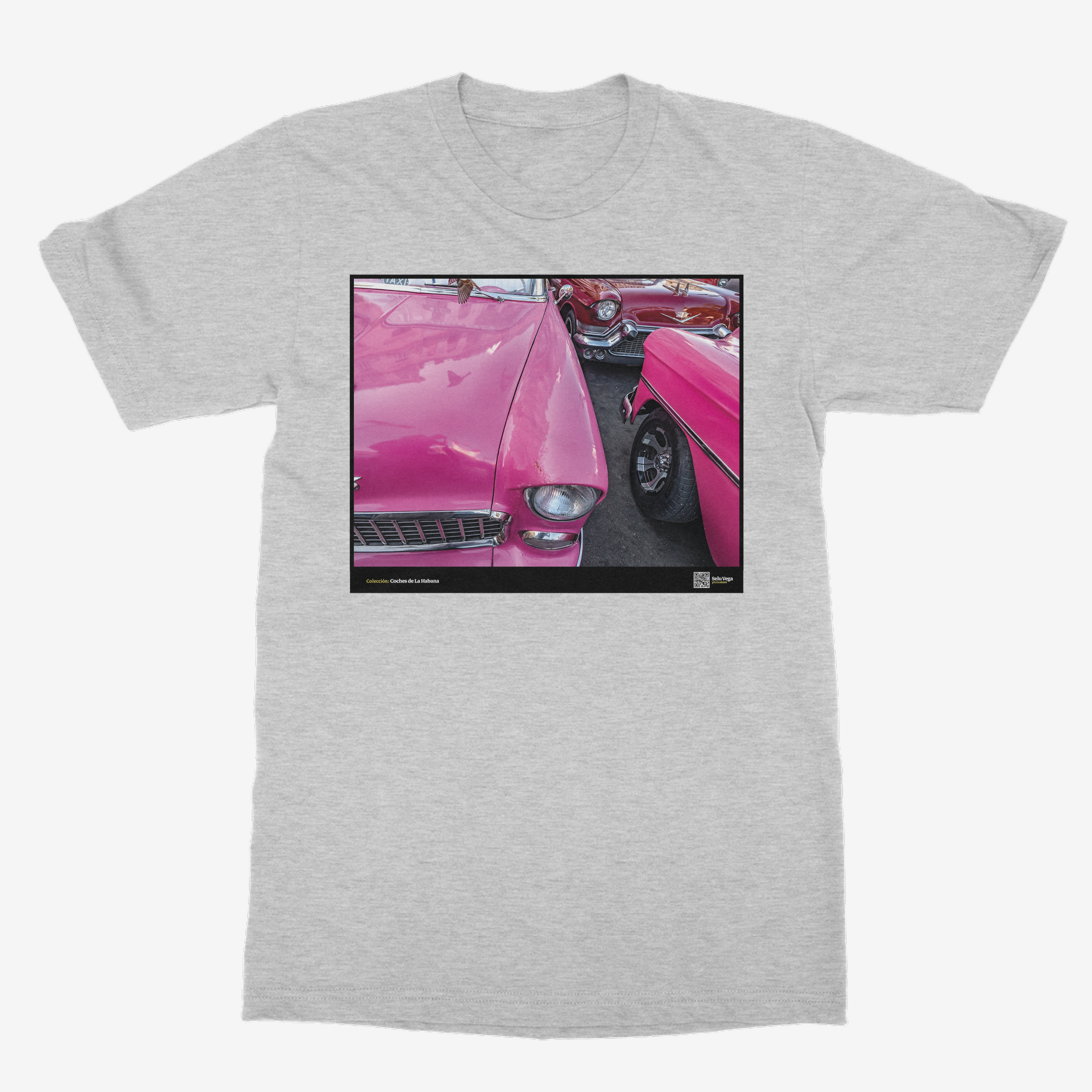 Camiseta Unisex de color Gris Claro "Pink Flamingo"
