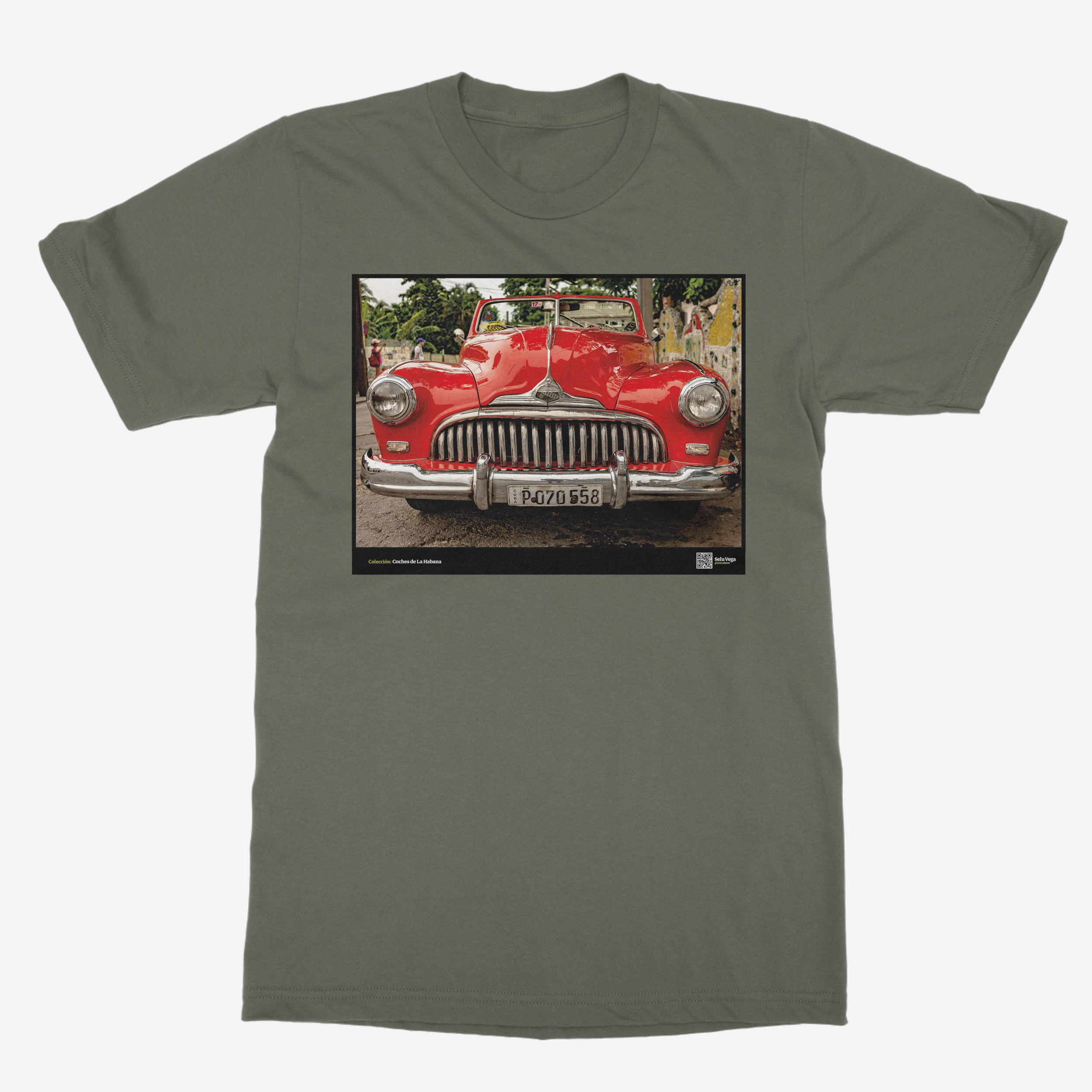 Camiseta Unisex de color Verde Militar "Boca Ballena"