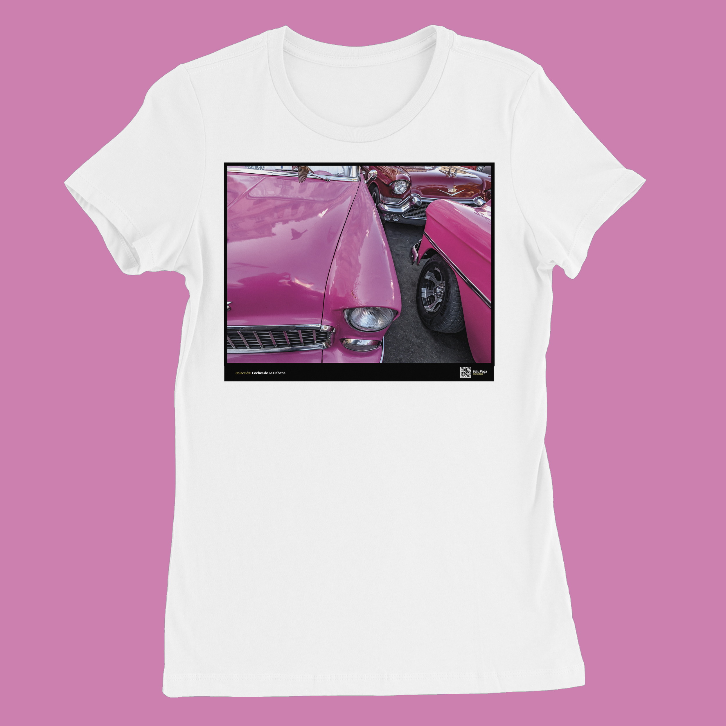 Camiseta Mujer de color Blanco "Pink Flamingo"