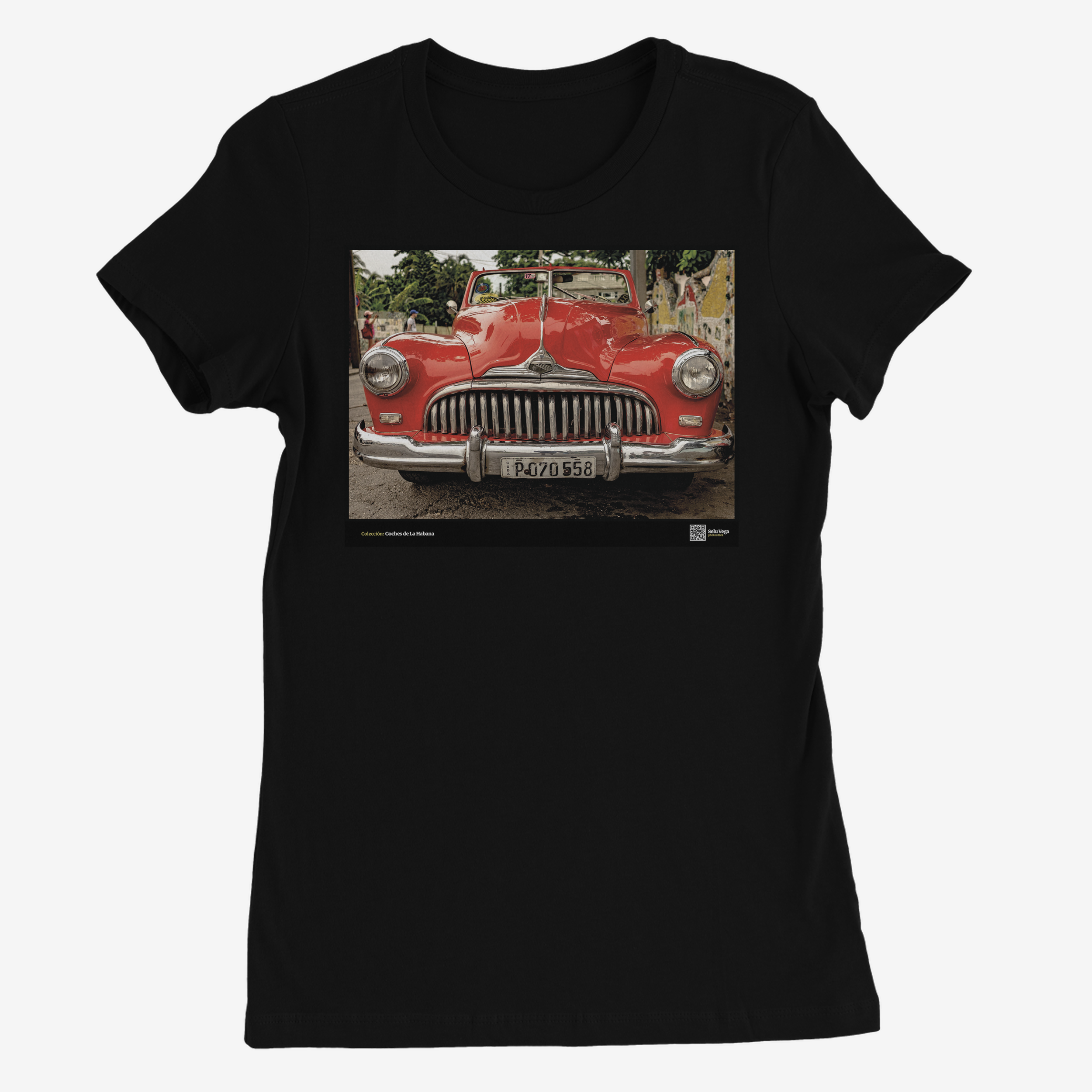 Camiseta Mujer de color Negro "Boca Ballena"