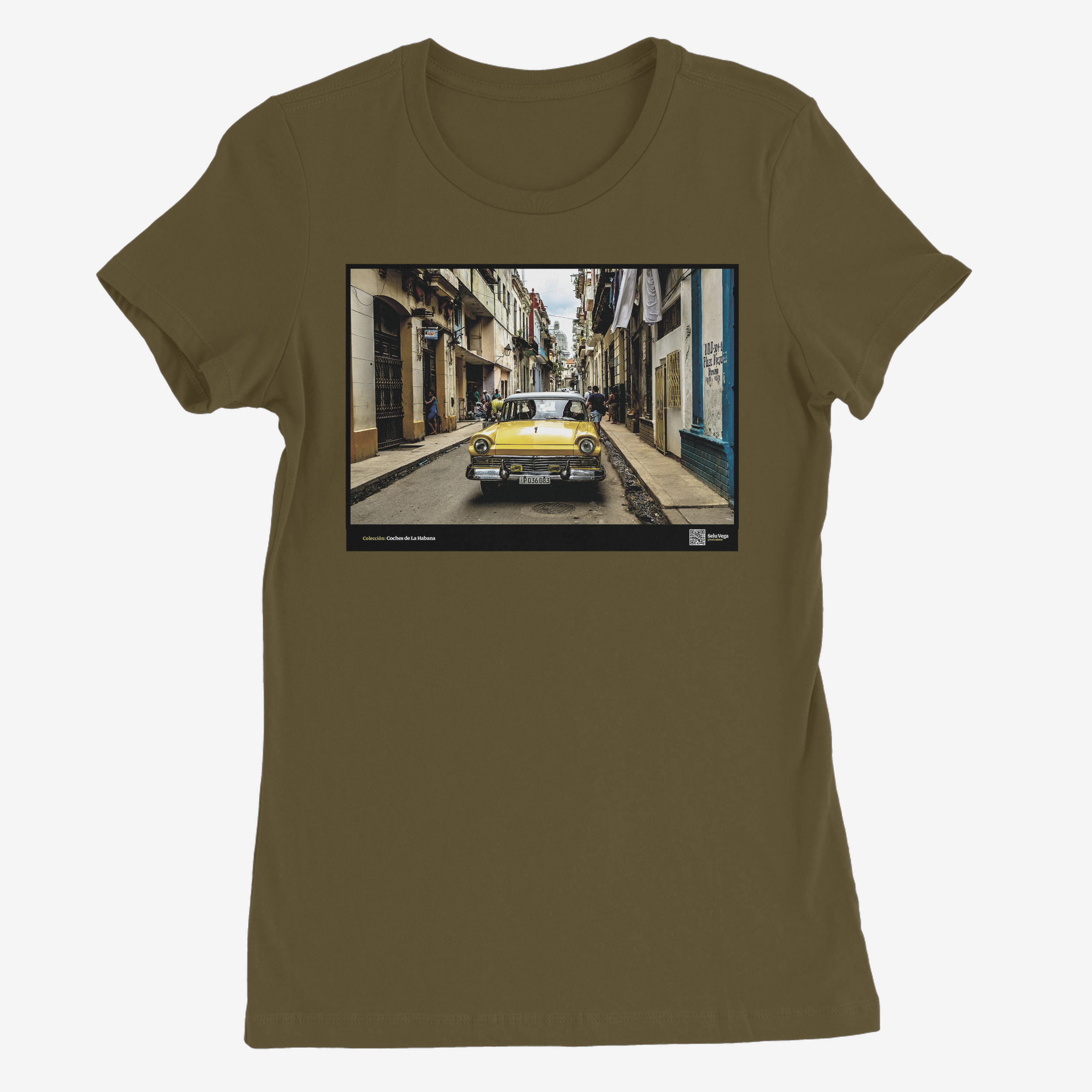 Camiseta Mujer de color Verde Militar "Custom 300"