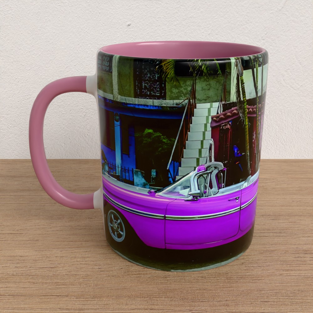 Taza con asa e interior de color Rosa "Impala Side"